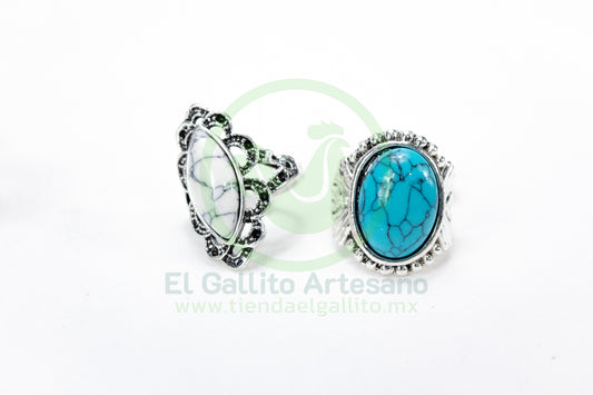 Anillo Acero MD6 | Piedra Craquelada Plat