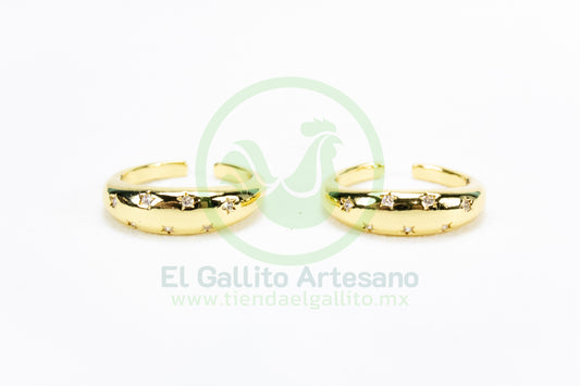 Anillo Acero MD7 | Cristal Estrellita Ajust.