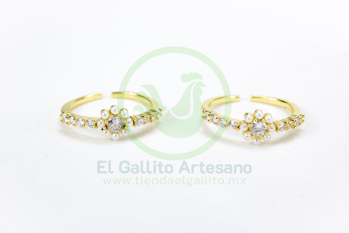 Anillo Acero MD7 | Flor Perlita 2mm Ajust