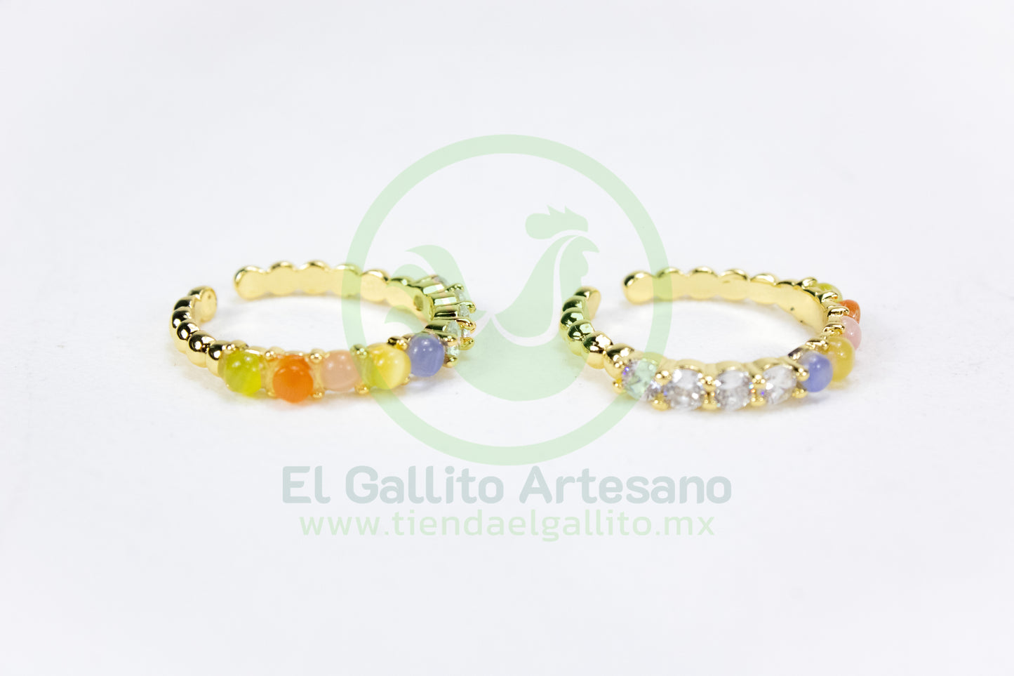 Anillo Acero MD7 | Gota Color + Crist. Ajust.