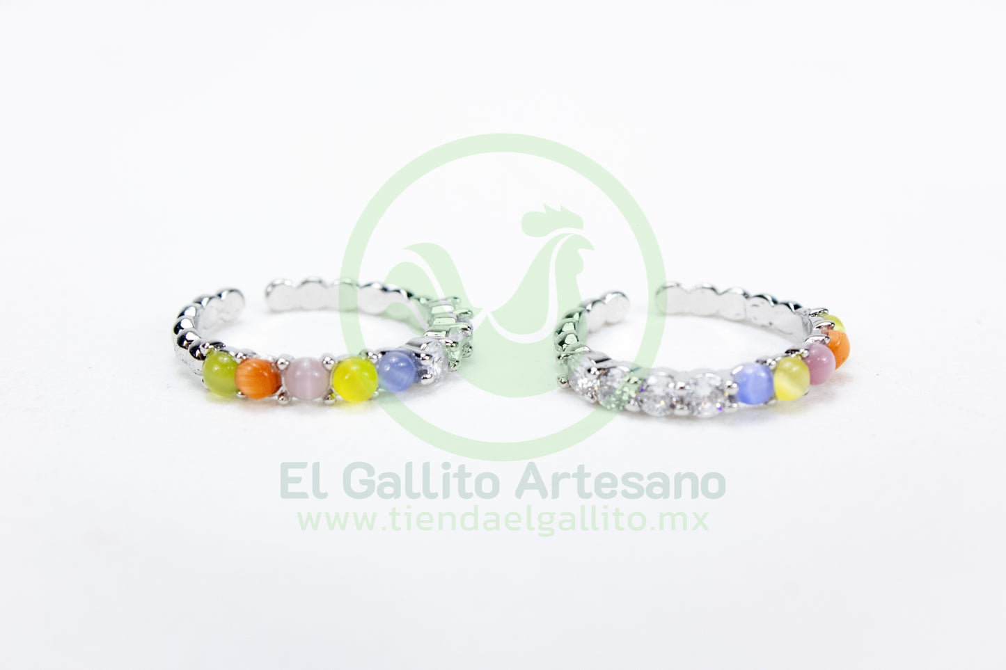 Anillo Acero MD7 | Gota Color + Crist. Ajust.
