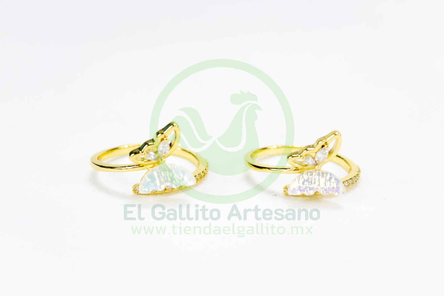 Anillo Acero MD7 | Mariposa Línea Crist. Ajust.