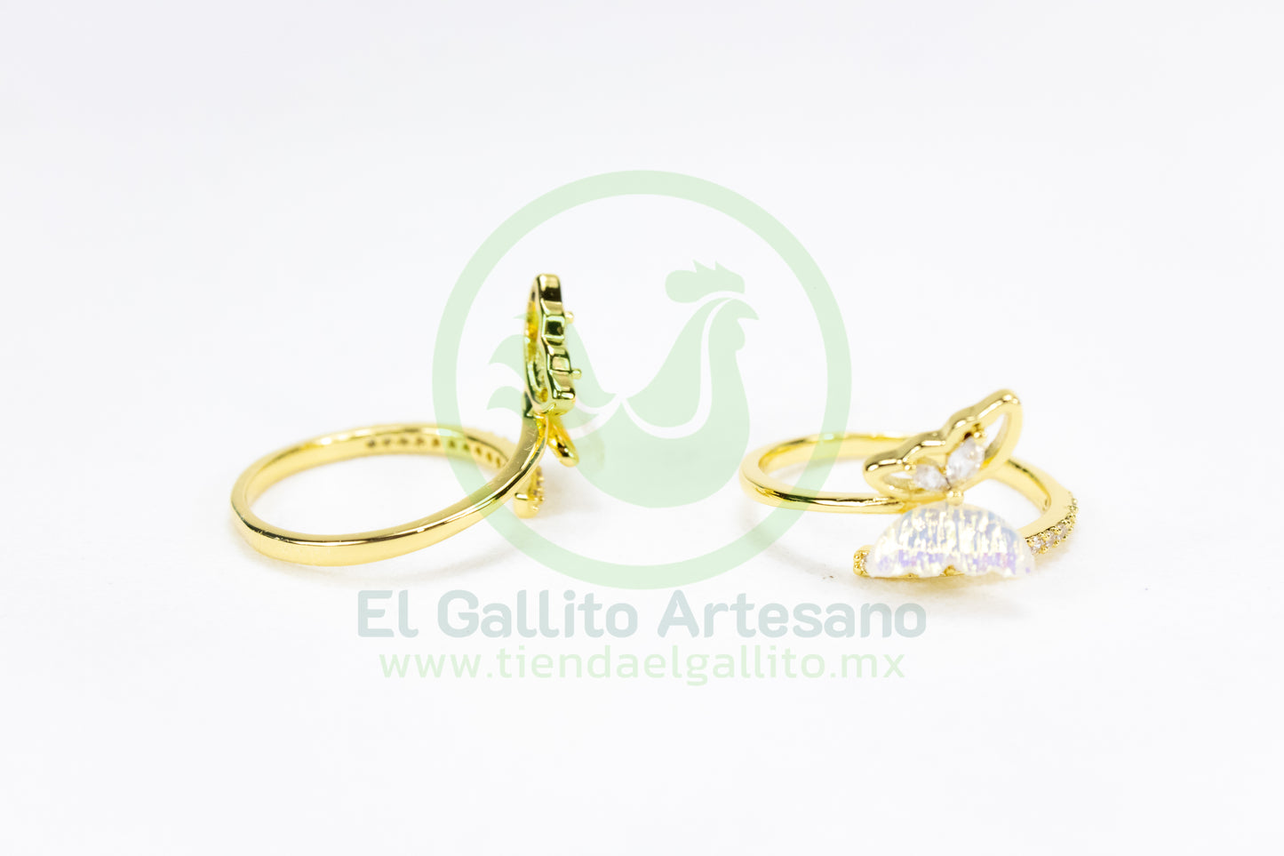 Anillo Acero MD7 | Mariposa Línea Crist. Ajust.