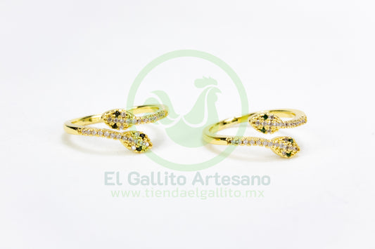 Anillo Acero MD7 | Serpiente Doble Cabeza AJUST