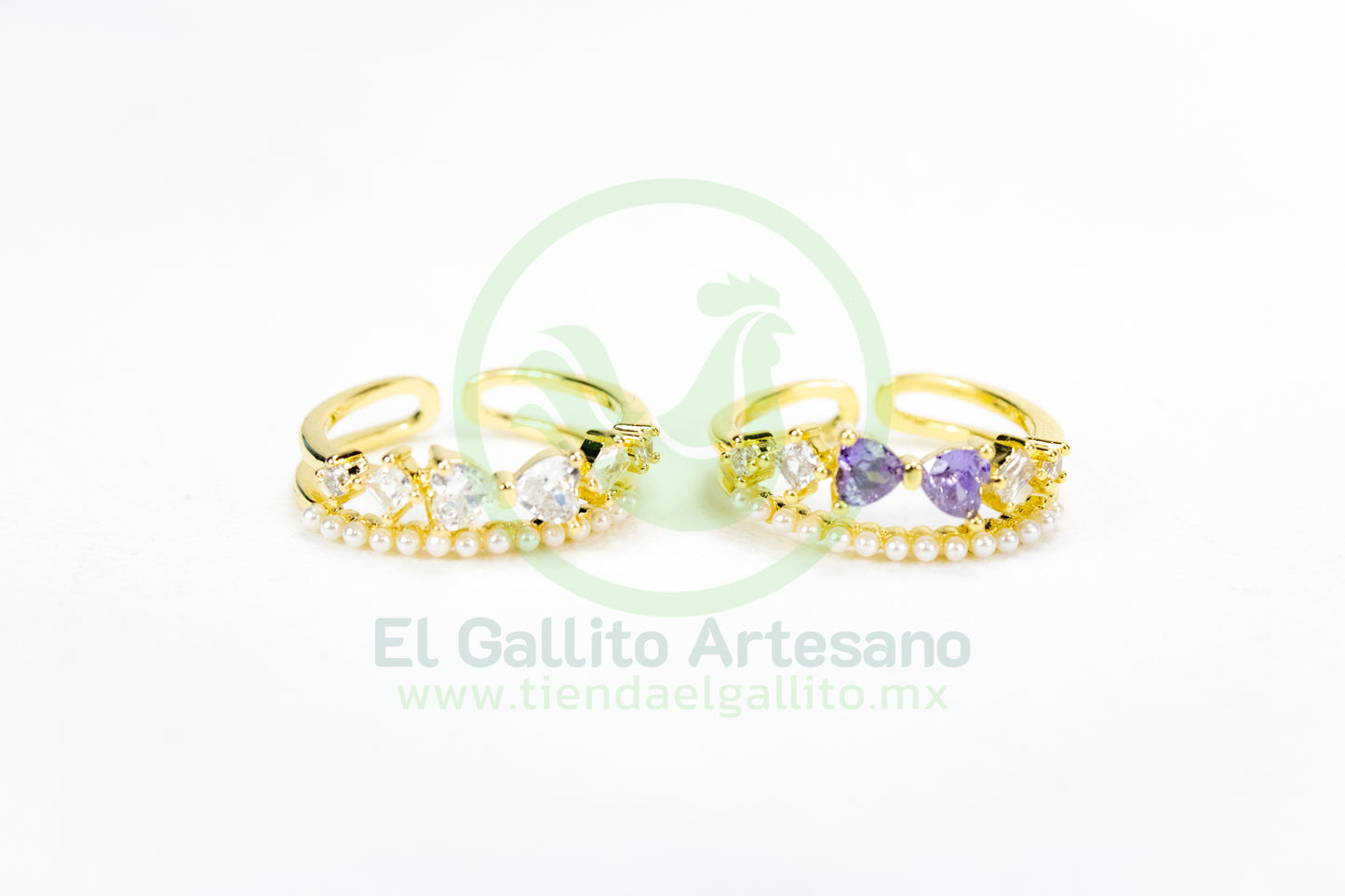 Anillo Acero MD8 | Moño + Perlitas