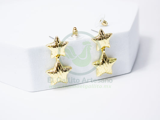 Arete 24-4 MD48-49 | Estrellas Colgantes Rugosas