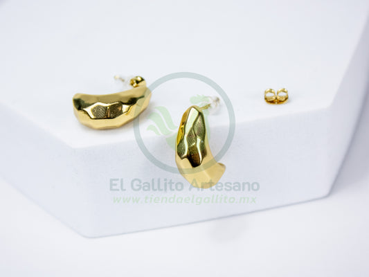 Arete 24-4 MD09 | Huggie Aro Facetado Chubby