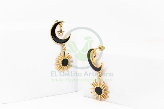 Arete Gold MD06 | Luna Sol Negro