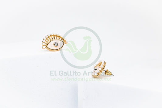 Arete Gold MD08 | Ojos Gotas Dorado