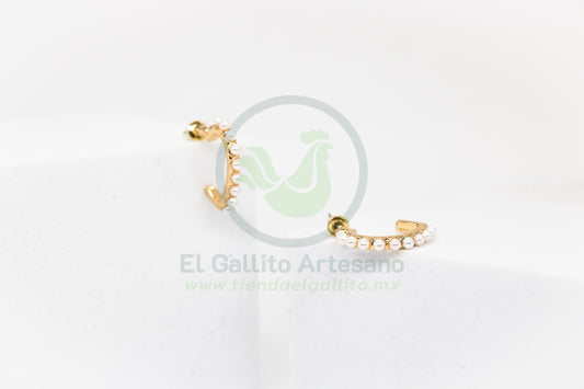 Arete Gold MD12 | Círculos Perlas