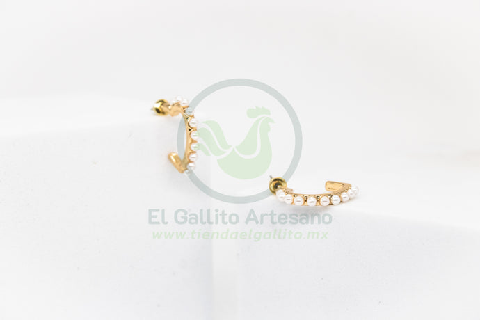 Arete Gold MD12 | Círculos Perlas