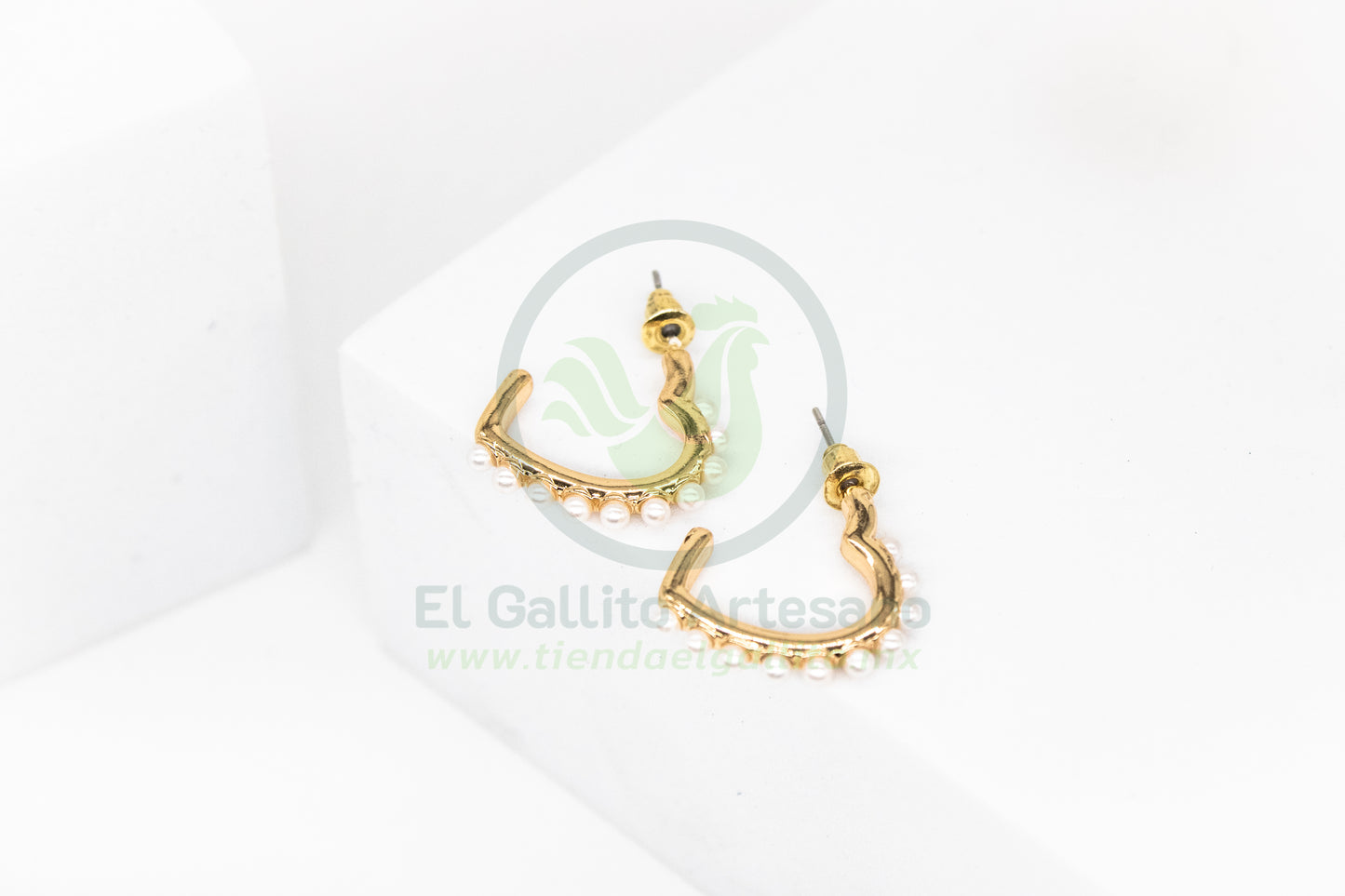 Arete Gold MD12 | Círculos Perlas