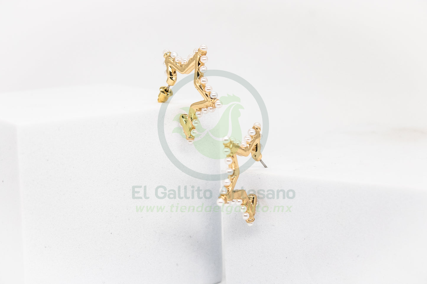 Arete Gold MD14 | Estrellas Perlas