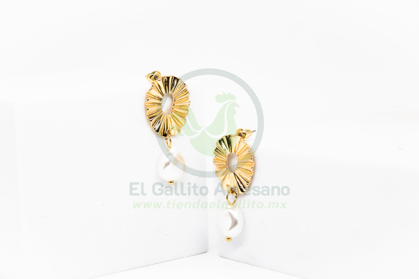 Arete Gold MD16 | Círculo Perlas