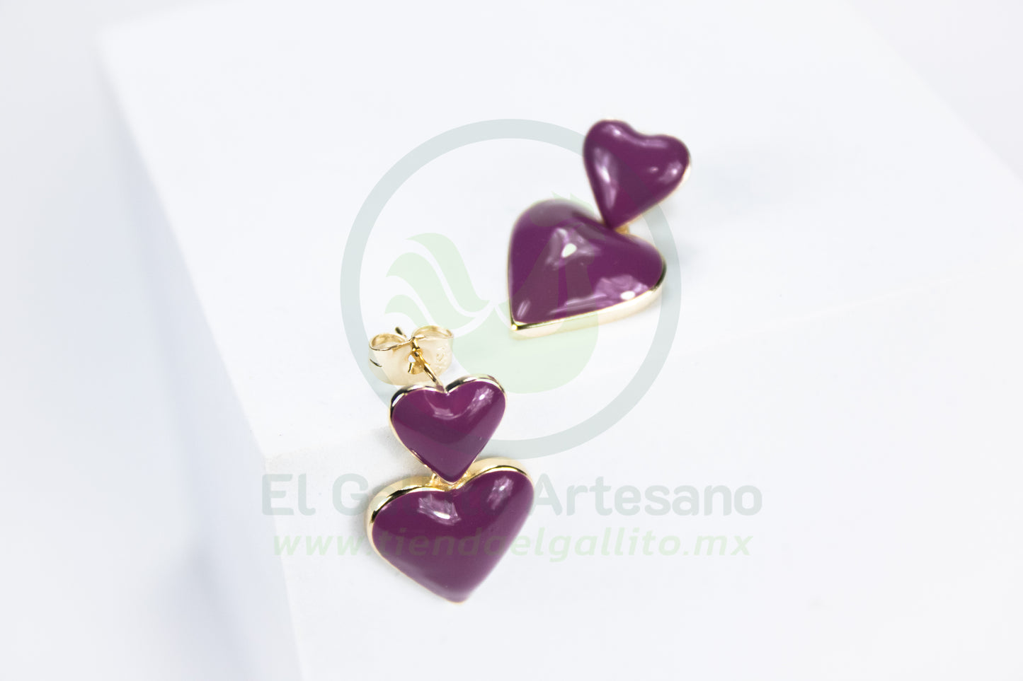Arete Vivi Dw-10 | Doble Corazón Fiusha
