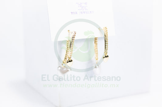 Arete Vivi Dw-1 | Doble Corazón Colgante