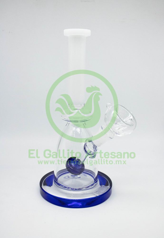 Pipa CA346 | Blanco, Cristal, Anillo Base Azul