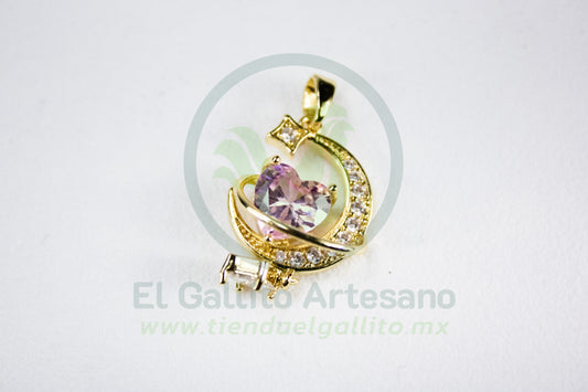 Charms #28 25-1 | Luna Corazón Rosa