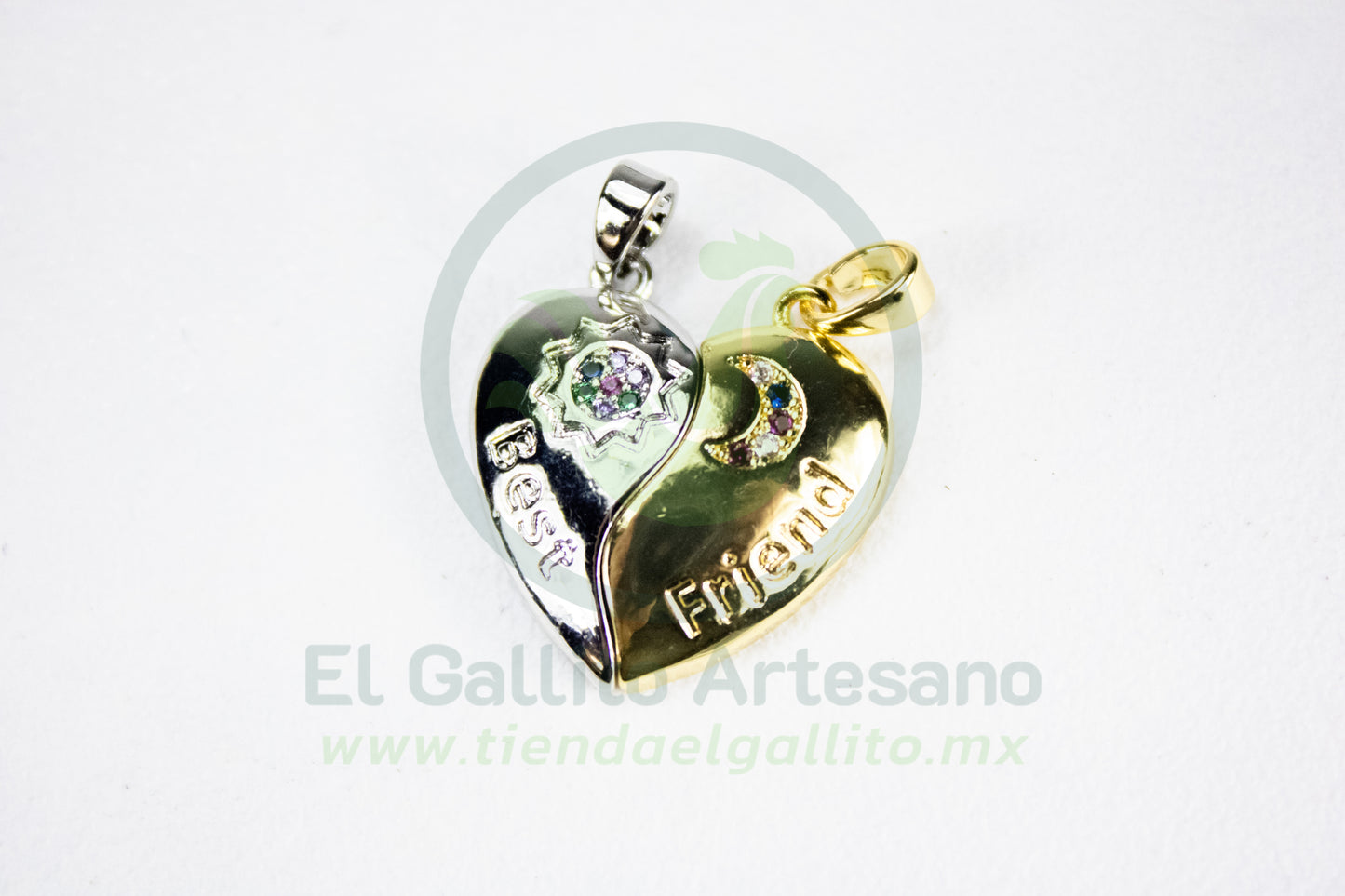 Charms #77 25-1 | Best Friends Corazón Pareja Sol Luna Imán