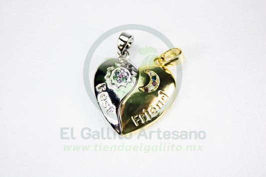 Charms #77 25-1 | Best Friends Corazón Pareja Sol Luna Imán