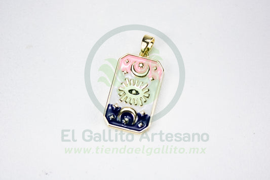 Charms #85 25-1 | Placa Rosa Azul Ojo