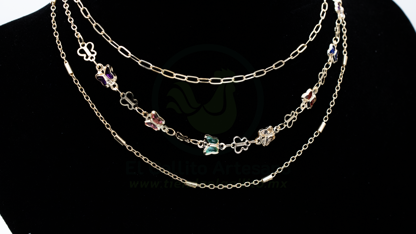 Collar 3 Cadenas MD12 | Cad Mariposa Mix