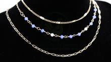 Cargar imagen en el visor de la galería, Collar 3 Cadenas MD17 | Perlas Donas Azul
