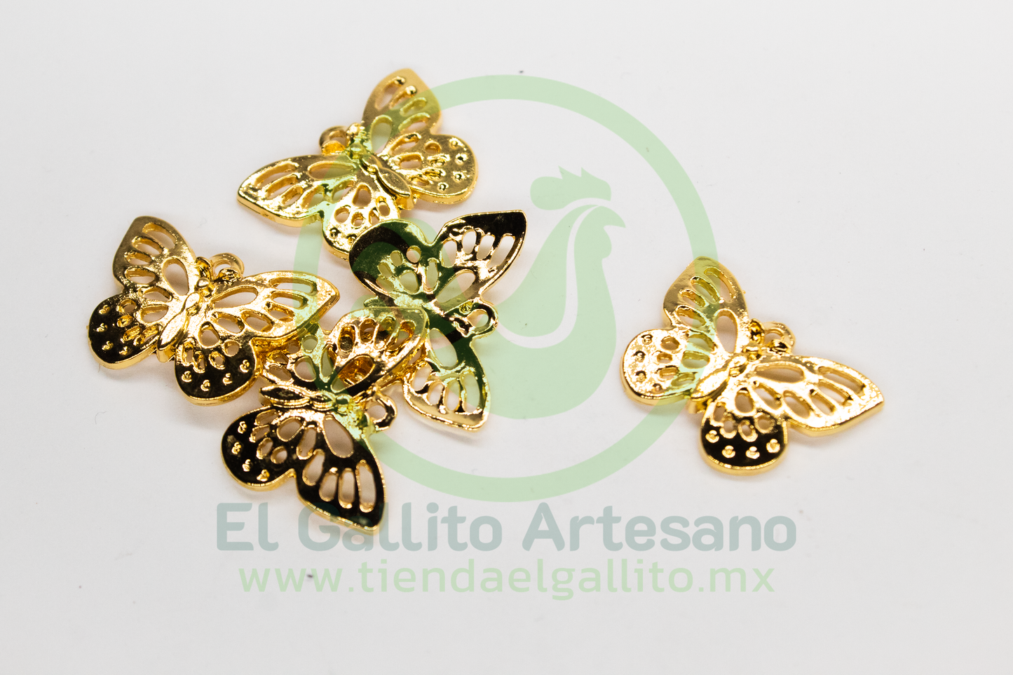 #620 Chapa de Oro - Dije Mariposa Calada (PIEZA)