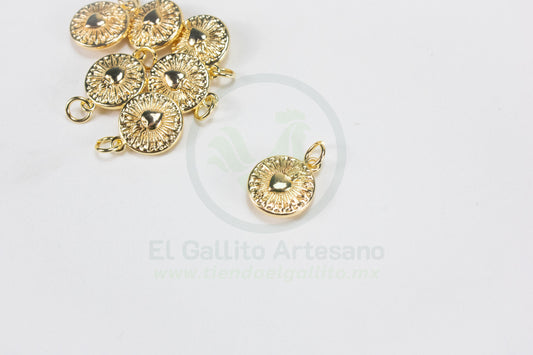 #560 Chapa de Oro - Dije Sagrado Corazón 12mm (PIEZA) (NUEVO)