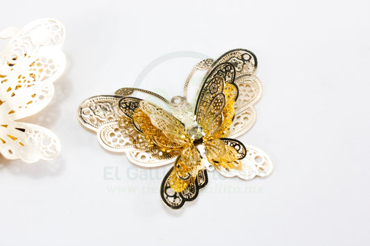 #623 Chapa de Oro - Dije Mariposa 3D (PIEZA) (NUEVO)