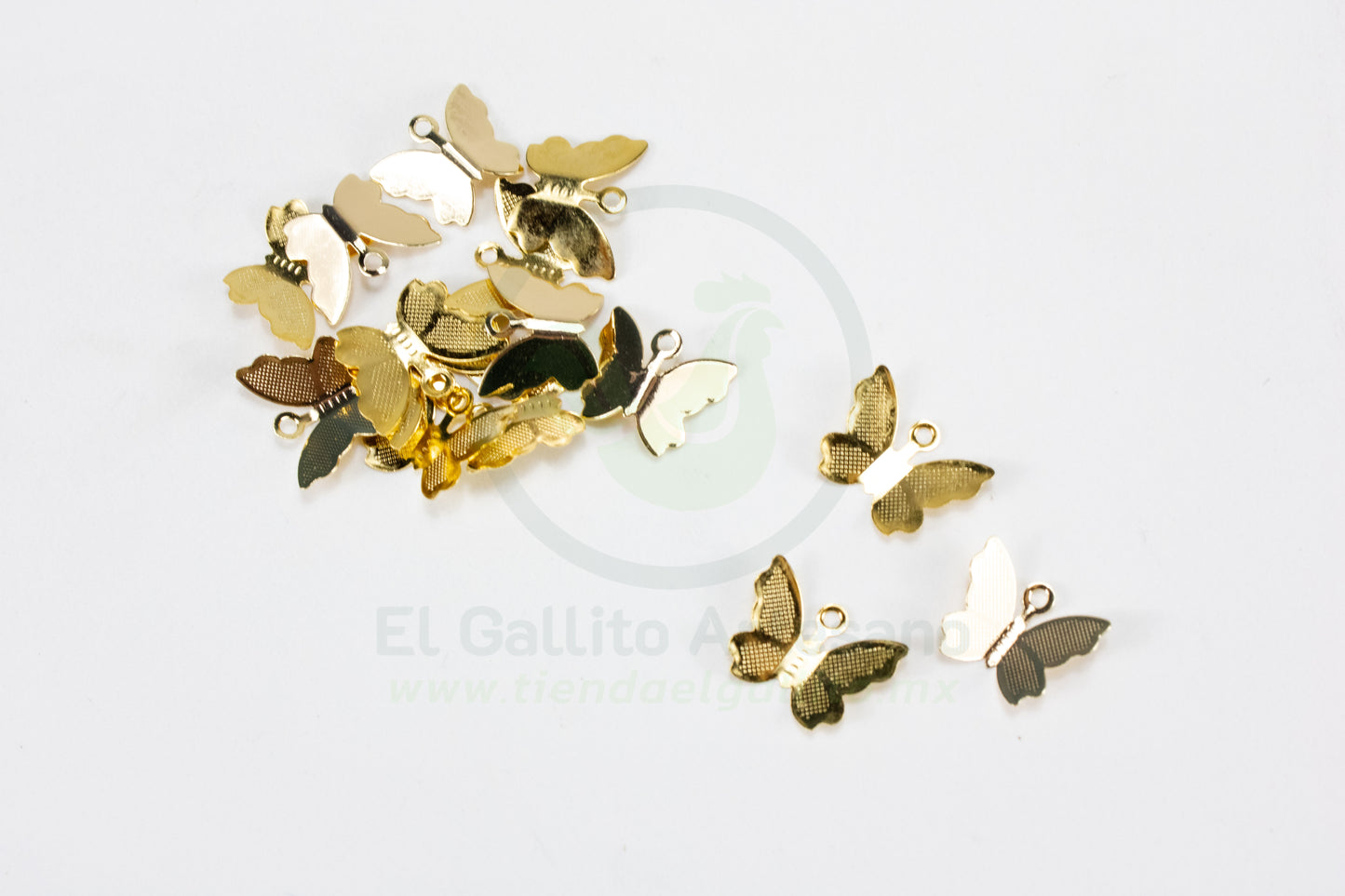 #624 Chapa de Oro - Dije Mariposa Laminada Doblada
