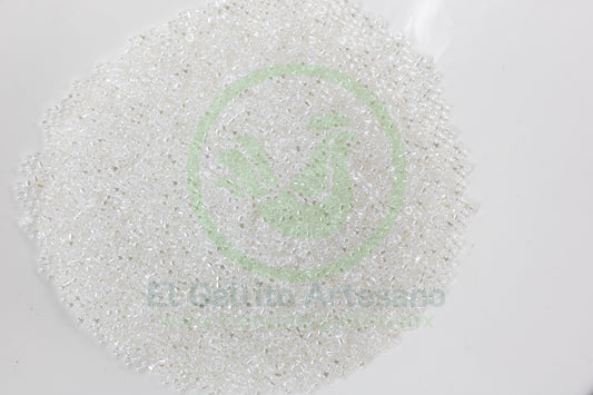 Chaquira 100-Gr120-101 | Blanco Trans Perla