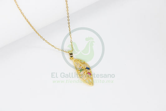 Collar Cobre MD14 | Hoja Gotas