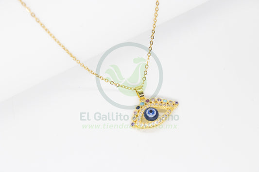 Collar Cobre MD33 | Ojo Azul