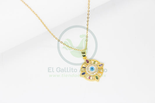 Collar Cobre MD34 | Ojo Blanco Gotas