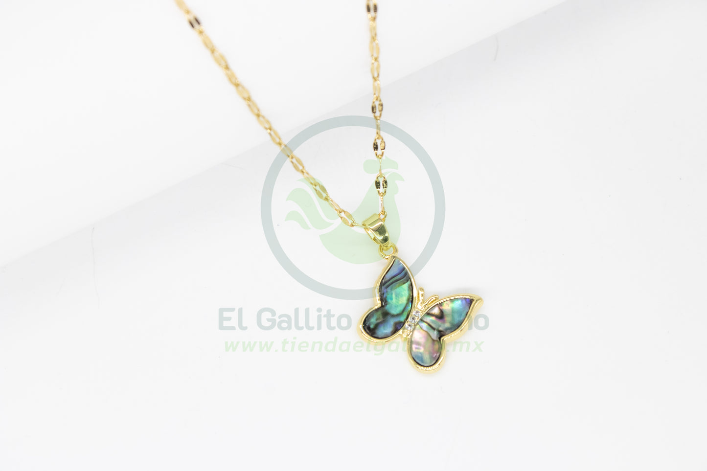 Collar Cobre MD41 | Mariposa Jade Tornasol