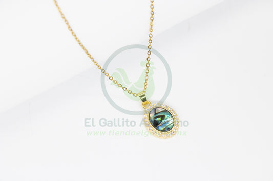 Collar Cobre MD42 | Óvalo Jade Tornasol