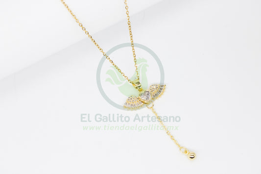 Collar Cobre MD45 | Corazón Ala Colgante