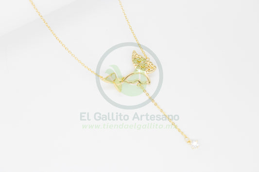 Collar Cobre MD59 | Mariposas Colgantes