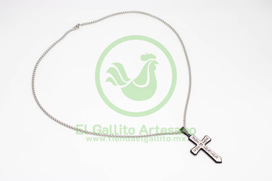 Collar Cruz MD1 | Plateada Cristal Al Centro