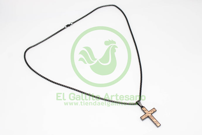 Collar Cruz MD6 | Negra Cobre Jaspeada