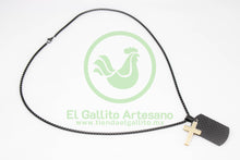 Cargar imagen en el visor de la galería, Collar Cruz MD8 | Placa Negra y Dorado
