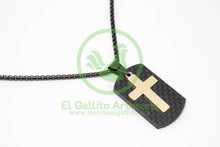 Cargar imagen en el visor de la galería, Collar Cruz MD8 | Placa Negra y Dorado
