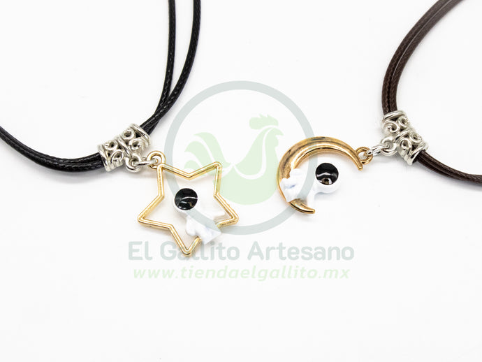 Collar Pareja MD15 | Astronauta Luna Estrella