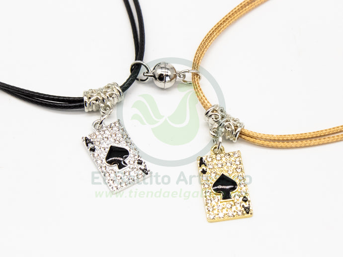 Collar Pareja MD18 | Carta AS Dor/Plat