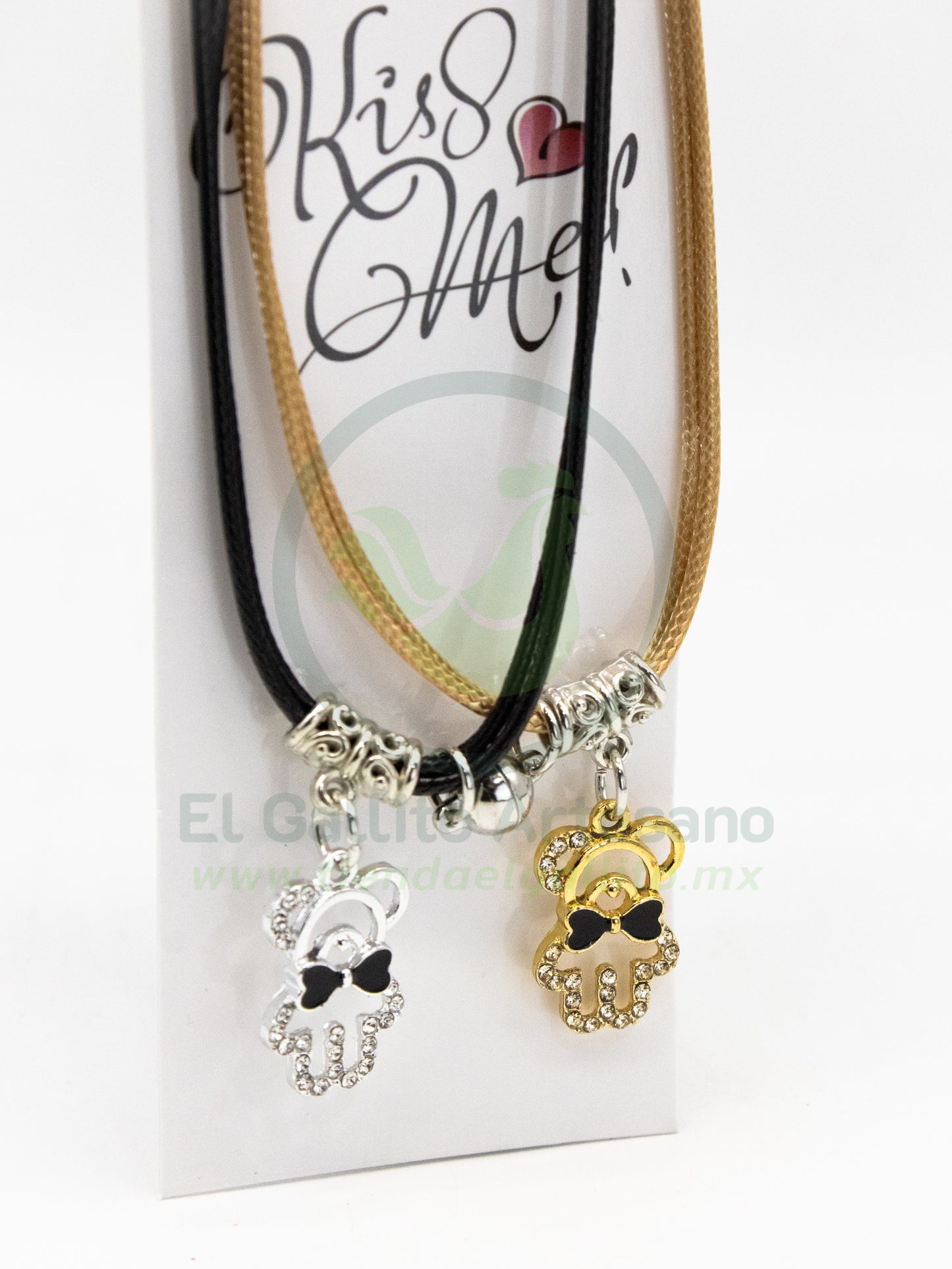 Collar Pareja MD19 | Oso Elegante Dor/Plat