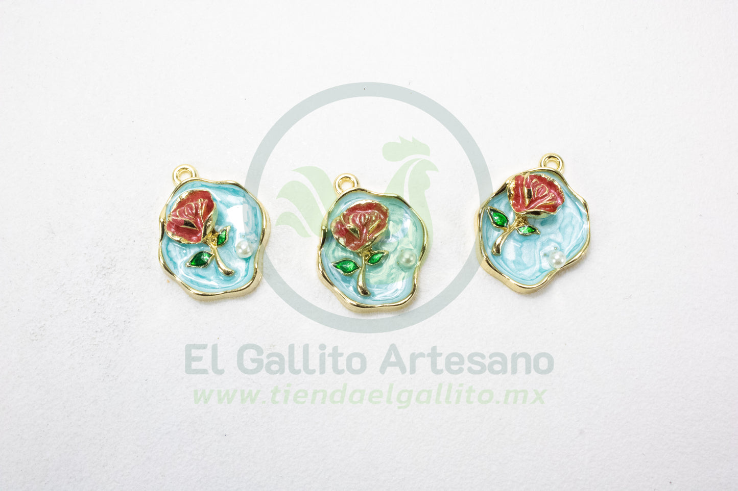 Dije #4 Esmaltado | Rosa Azul