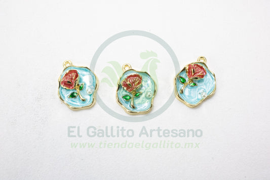 Dije #4 Esmaltado | Rosa Azul