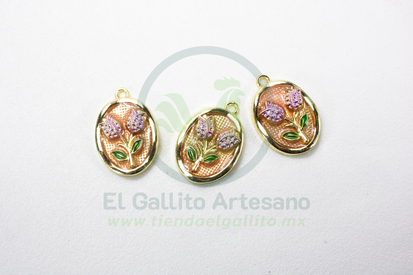 Dije #4 Esmaltado | Rosa Doble