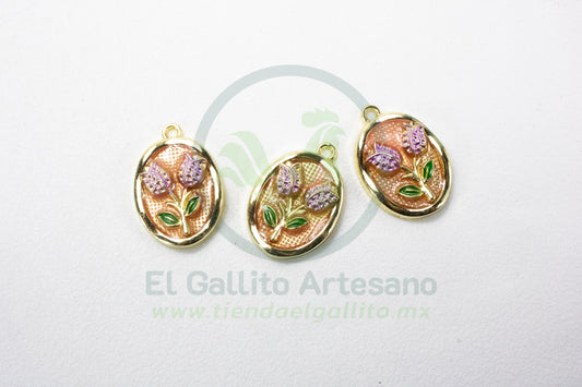 Dije #4 Esmaltado | Rosa Doble